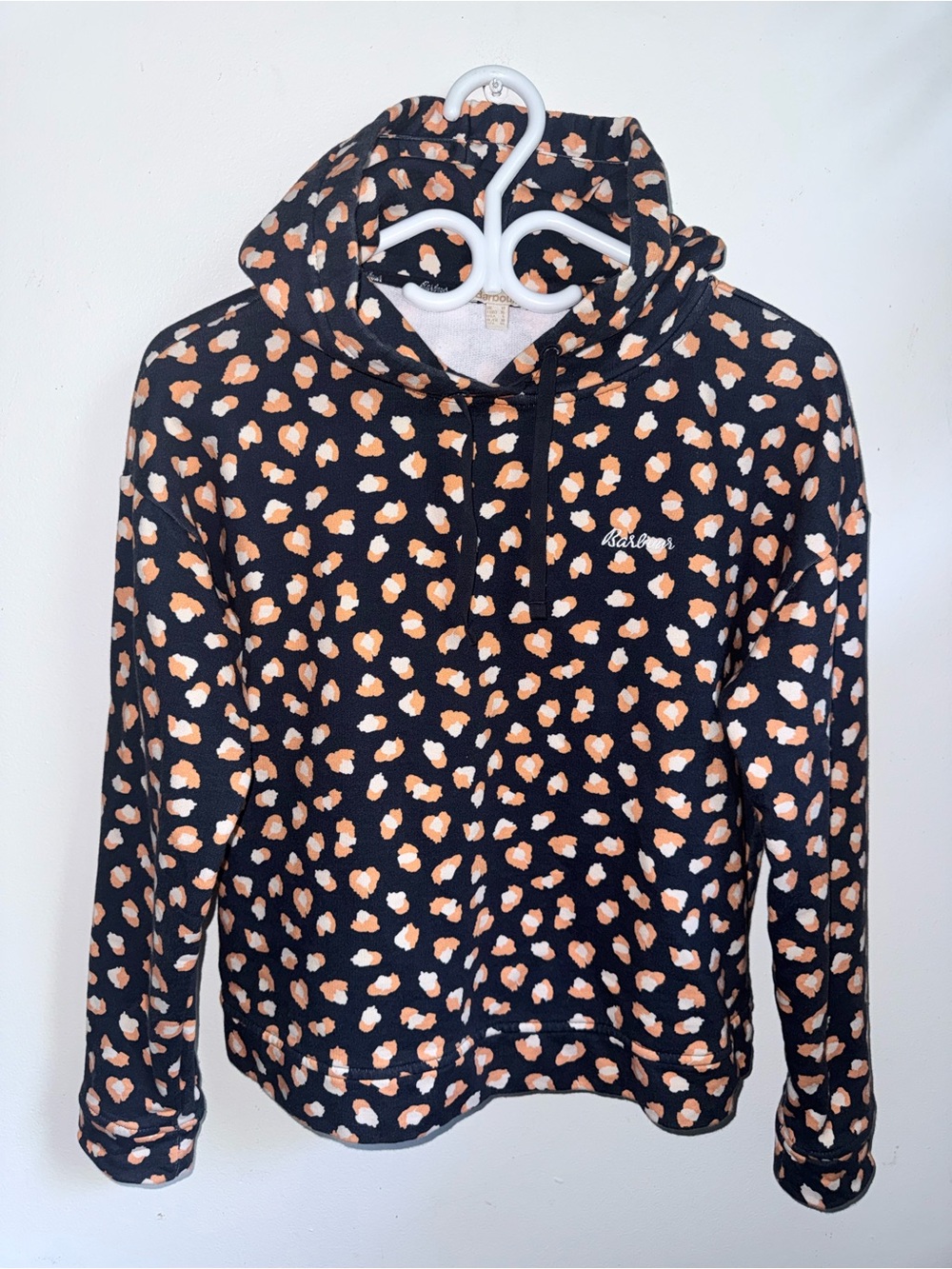 Barbour Pearl Hoodie Size 6 Leopard Abstract Print